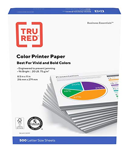TRU RED Multipurpose Paper, 8 1/2" x 11", 500/Ream, For Office, School & Home
