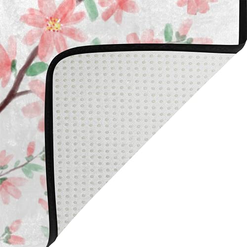 Tapis de sol rose corail grand format en velours épais chambre - 5
