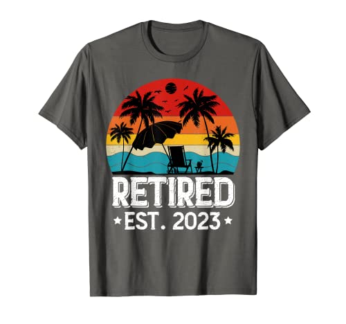 Hombre Retired Est 2023 Vintage For Men Funny Retirement 2023 Retro Camiseta