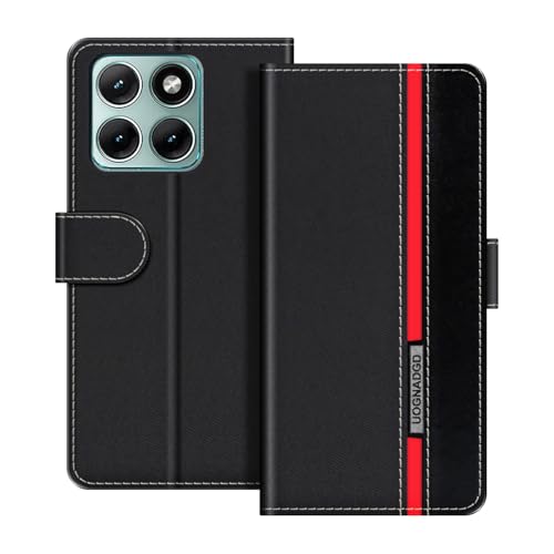 UOGNADGD ���U�[�P�[�X Motorola Edge 70 Fusion 5G 7000 mAh XT2605-2 �Ƃ̌݊������� �}�O�l�b�g���t���b�v�J�o�[ �X�^���h���J�[�h�z���_�[�t�� �Ռ��ی�Ή� (�u���b�N)