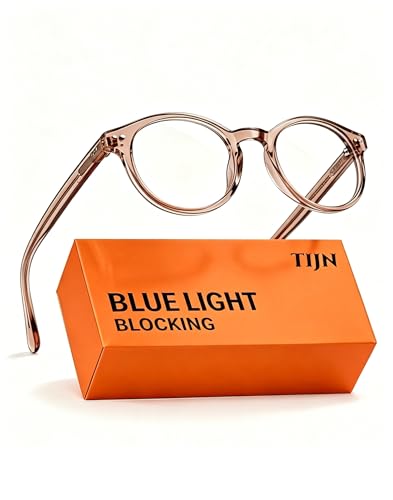 Image of TIJN Blue Light Blocking Glasses Men Women Vintage Thick Round Rim Frame Eyeglasses