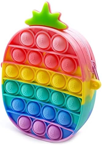 Wellnesself Fidget Toys Pop It, Sensory Toys for Autism, Fidget Toys for Anxiety, Stress Relief Toys, Fidget Toy Pops, Push Pop Bubble Fidget Sensory Toy (Rainbow Circle)