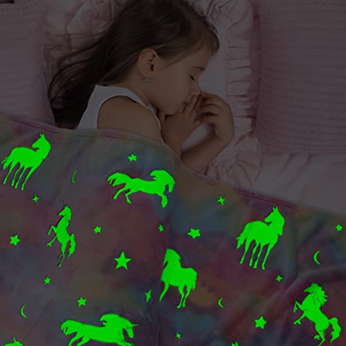 Girl Blankets Soft Plush Unicorn Fleece Blankets Rainbow Soft Blanket For Girls #TOP1