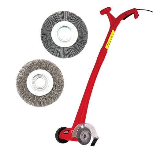 Amtech - Patio Brush and Electric Weeder for Removing Moss and Dirt from Driveways, Decks, and More, Easy to Use with Long Handle, Ergonomic and Lightweight, Non-Marking, Corded with 3m Cable