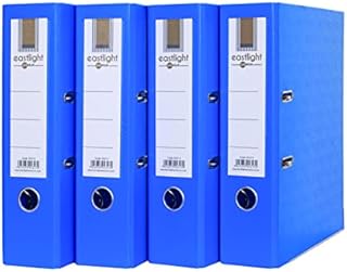 Eastlight A4 Extra Strong Blue Lever Arch Files Plastic on Board Folder Document Storage (Pack of 4)