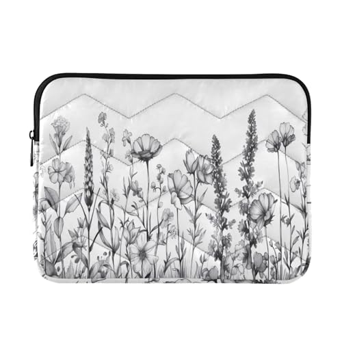 Funda para portátil 13-14 pulgadas con flores y resistencia al agua miniatura 1