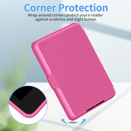 Image of Sanyetral Premium PU Protective Case with Auto Wake /Sleep Function, Incompatible with Nokia Remarkable TCL -Raspberry