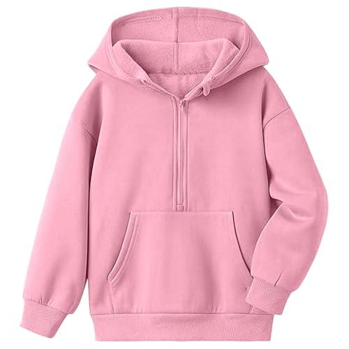 Sudadera con capucha y cremallera para niñas, jersey de manga larga, ropa informal de abrigo, chaqueta deportiva suave de polar para niños, para patio, escuela, uso diario, tela cómoda y (7-8 Years)
