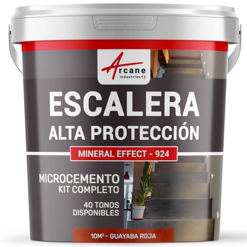 Hormigón Pulido para Escaleras - Kit Completo - 10 m² (para 2 capas) Guayaba Roja - ARCANE INDUSTRIES
