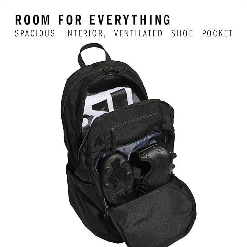 adidas Defender 5 Team Sports Backpack (33L) Durable Large Athletic Gym Laptop Travel Bag, Black/Black, One Size2
