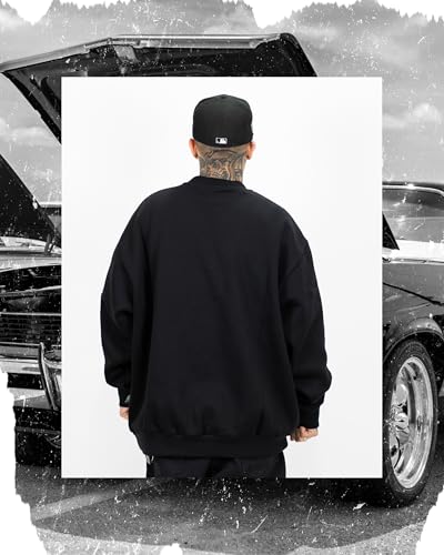 FB County Long Sleeve Crew Neck - 13oz Heavy Cotton-Poly Fleece - Unisex Relaxed Fit Collared Thick Sweatshirt3