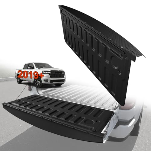 Image of TripleAliners Truck Mat Compatible with 2019-2026 Ram 1500 Power Tailgate-Release & Standard Tailgate Accessories, Tailgate Mat Custom Fit All Weather Protection Pickup Liner, w /Tailgate Cap Protector