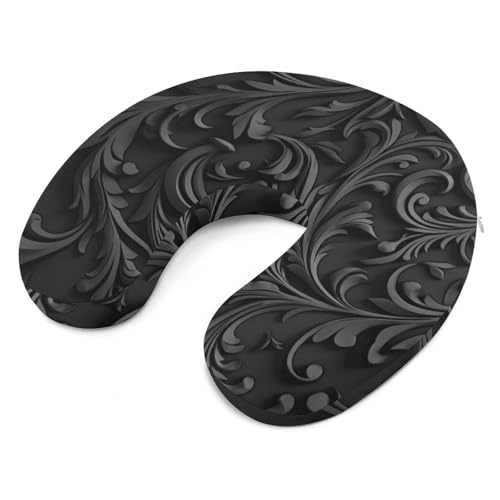 Almohada cervical de viaje negra cómoda y portátil miniatura 6