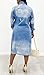 chouyatou Women's Distressed Hole Over Knee Midi Long Denim Jacket Trench Coat (X-Large, Blue)
