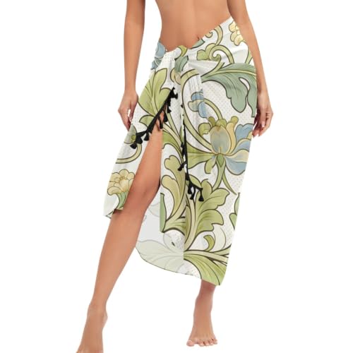 Bañador de flores vintage William Morris falda blanca ideal para trajes de vacaciones de moda