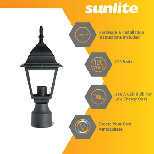 Sunlite 41322 Post Mount Carriage Lamp Fixture, 60 Watts Max, Single Medium Base Sockets (E26), 120 Volts, Outdoor, Ul Listed, For Residential & Commercial Use #TOP2