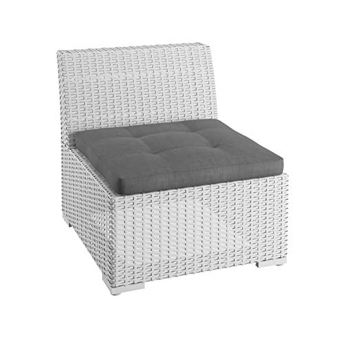 sunnypillow Gartenkissen Sitzkissen für Gartenmöbel Rattanmöbel | UV - beständig Outdoor / Indoor | 40x40x10 cm | Anthrazit | Dicke 10cm | Polsterauflagen Sitzauflage für Rattansessel Cover