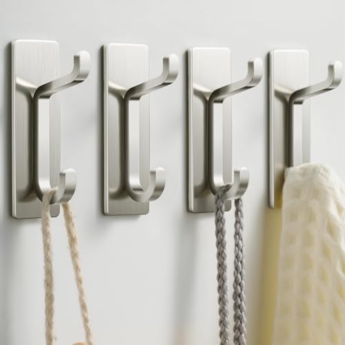 pickpiff Crochet Adhesif Mural, Porte Serviette Salle de Bain, Accroche Torchon Cuisine, Porte Manteau Adhésif, Attache Murale Sans Percer, Etanche,...