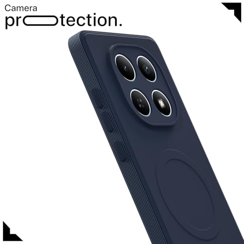 Image of Outlouders Back Cover for Redmi Note 15 5G Soft Matte Silicone Cover with Slim Fit | Mag-Safe Logo (Not Mag-Safe Compatible) | Shockproof | Camera Protection Bumper Case (Blue)
