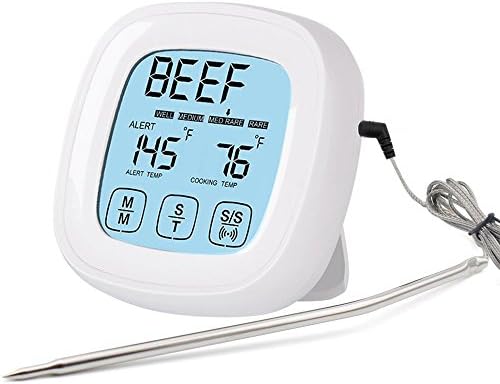 Jarsant Digital Meat Thermometer BBQ Kitchen Cooking Thermometer for Oven Grill Smoker with Timer