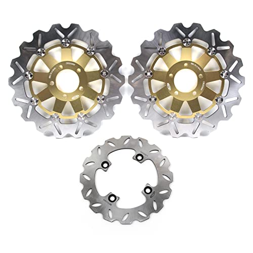 Disques de frein Ninja ZX6R Arashi flottants avant arrière pour moto Kawasaki 1998-2001 dorés