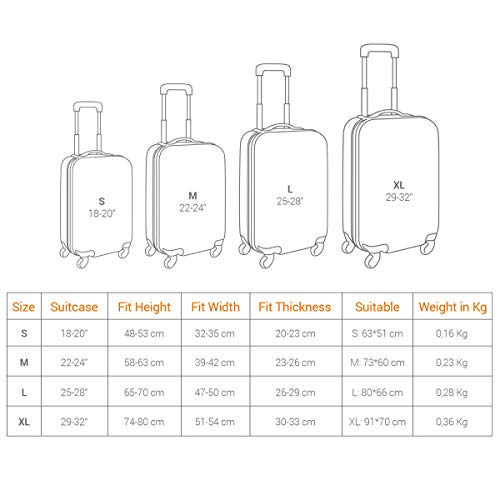 kwmobile Koffer hoes voor koffer (L) - Elastische kofferbeschermhoes met ritssluiting - Reiskoffer Cover Case - Image 5