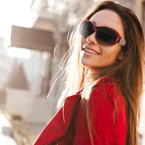 Gafas de moda polarizadas ovaladas retro de mujer para proteccion ocular y antirreflejos 3