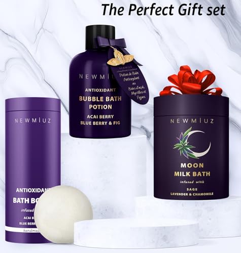 Antioxidant Acai Berry Bath Bombs Blueberry Fig Large Luxury Bubble Bath Bomb Set for Girls Cleanse & Detox Bathbombs Fizzies Relaxation Spa self Care Stress Relief Gifts for Women Stocking Stuffers - Image 6