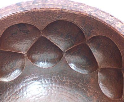 Hammered Round Drops Bathroom Copper Sink