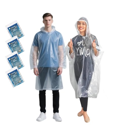 NEDLEDK Emergency Disposable Rain Ponchos Family Pack, Rainwear for Adults & Kid-Portable for School Trips and Outdoor Events
