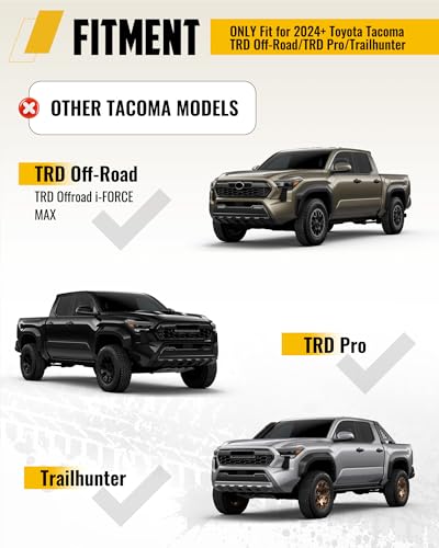 Image of 6MM Front Skid Plate Fits for 2024-2026 Toyota Tacoma TRD Offroad & TRD Pro & Trailhunter Guard Plate Engine Guard Cover Chassis Underbody Protection