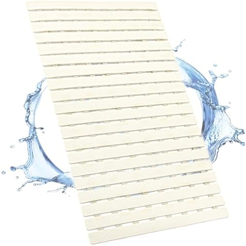Shower Mat Non Slip Bathtub Mat, Anti Slip Bath Mat for Tub, Shower Floor Mat Non Slip with Drain Hole and Large Suction Cups, 27.5 x15.7 Inch, Easy Dry, Easy to Cut Cover