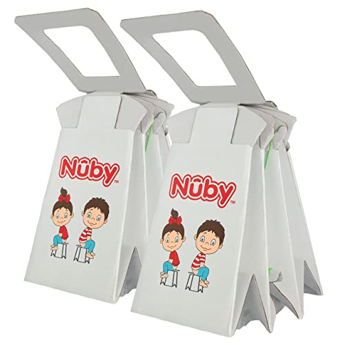 nuby disposable travel potty with liner - foldable and portable potty toddler potty essential for camp trips amp car rides - travel potty for toddler 2 pack