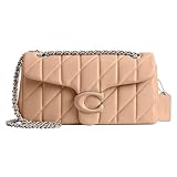 Coach Quilted Leather Covered C Tabby Shoulder Bag 26 with Chain