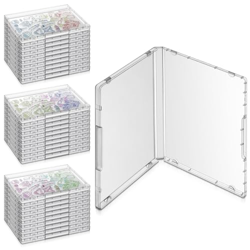 Yinkin 30 Pcs Plastic Storage Stamp Cases 1/2 (14mm) Spine Size Clear Collecting Box for Craft Protecting Stamps Photos Stickers