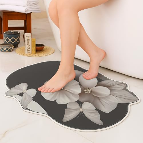 Image of 3D Butterfly (36x58 cm) Anti-Skid Mats use as Office Floor Mat /Door Mat /Bathroom Mat /Kitchen Mat etc. (Pack of 1) Grey
