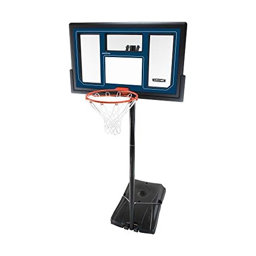 Lifetime 1529 Courtside Height Adjustable Portable Basketball System, 50 Inch Shatterproof Backboard