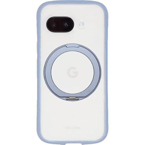 NATURAL design Google Pixel 10a �w�ʃP�[�X ChromeCLEAR+mag (Sky Blue)