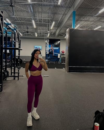 Image of AUROLA Influence Workout Leggings for Women, Seamless Compression Tummy Control Leggings Mid Rise Yoga Pants