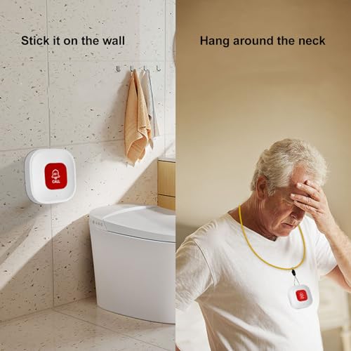 Trådlös SOS-nödknapp för äldre & sjuka - Vårdpersonal Alarm System