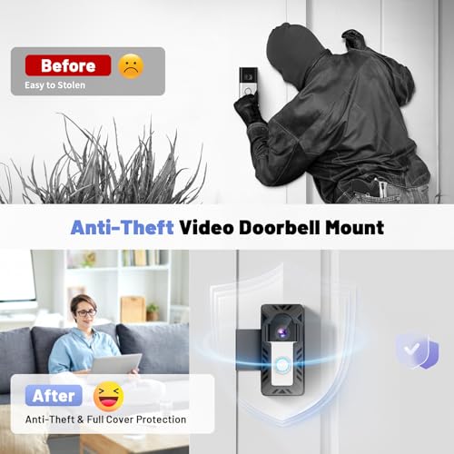 Ring Doorbell Mount, Anti-Theft Video Doorbell Mount for Ring/Blink Camera Doorbell, Adjustable Camera Mount Bracket Accessories for Apartment/Home/Business - Thumbnail 7