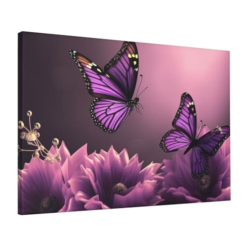 Poster mural à suspendre fleurs violettes 3D LPSRTWE pour transformer une chambre triste en cocon