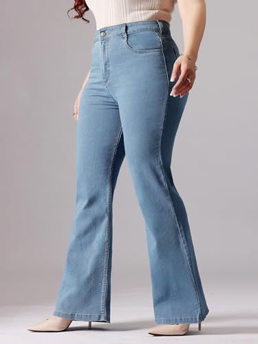 Image of Miss Chase A+ Women's High Rise Regular Stretchable Denim Bootcut Shaping Jeans