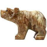 Nelson Creations, LLC Bear Natural Soapstone Hand-Carved Animal Charm Totem Stone Carving Figurine,