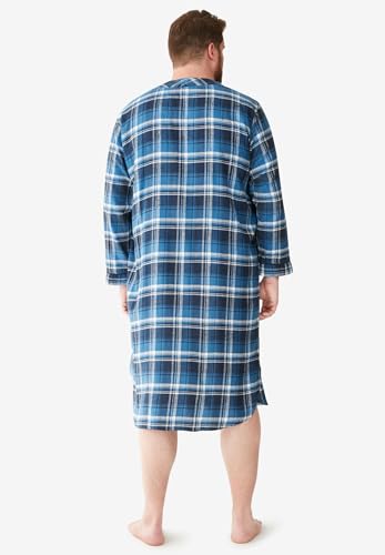 KingSize Men's Big & Tall Plaid Flannel Nightshirt2