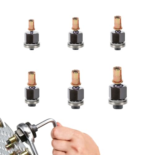 Gativs 6 Piezas Remachadora Manual de Cabezales Kit, M3 M4 M5 M6 M8 M10 Remachadora de Tuercas Accessori, Remaches Roscados, Cabezales para Remachar a Mano, para Alicates de Remachar