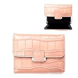 I.C.STORE Credit Card Holder - Multi-Slots Small Leather Card Case - Card Holder Wallet for Women - Card Wallets for Women - Baby Pink