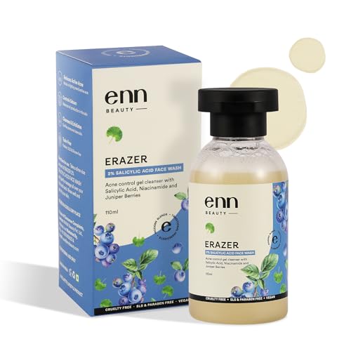 Enn Beauty Erazer Salicylic Acid Face Wash for Oily Skin, Infused with Niacinamide Prevents Acne, Pimples & Remove Excess Oil, Sulphate & Parabean Free, All Skin Type – 110ml Enn Beauty Erazer Salicylic Acid Face Wash for Oily Skin, Infused with Niacinamide Prevents Acne, Pimples & Remove Excess Oil, Sulphate & Parabean Free, All Skin Type – 110ml