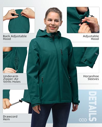 Image of 33,000ft Packable Rain Jacket for Women Waterproof Raincoats with Hood