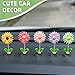 5 Pcs Daisy Cute Car Decor for Women,Mini Resin Flower Rear View Mirror Accessories with Spring Funny Decorations for Car Interior Computer Desk Dashboard Ornament (Daisy, one Size)